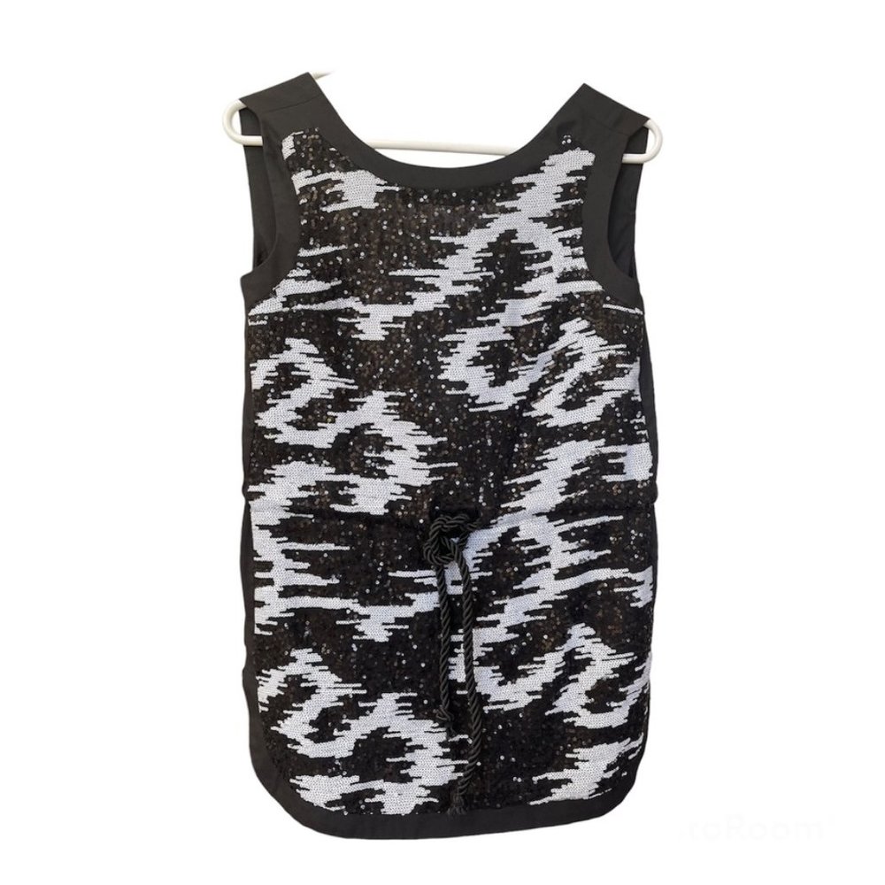 Hype Black Sequin Lined Open Back Top Size XS Woman's